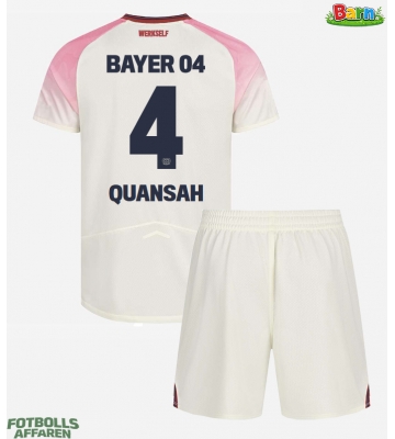 Bayer Leverkusen Jarell Quansah #4 Bortaställ Barn 2025-26 Kortärmad (+ Korta byxor)